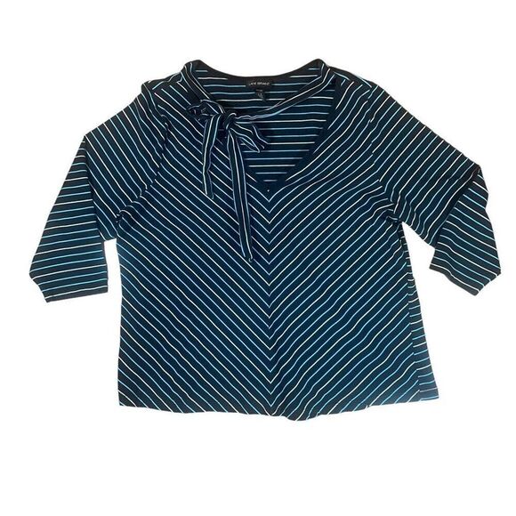 Lane Bryant Chevron Striped Tie Top Sz 18-20 - Picture 2 of 12